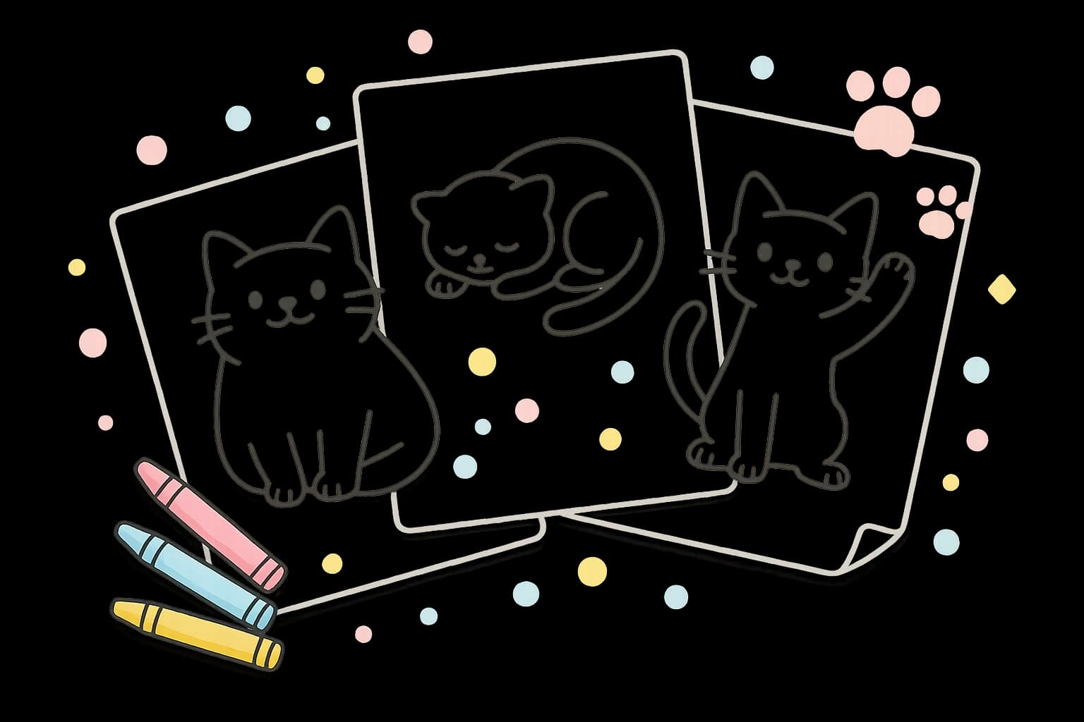 Cat coloring page illustration